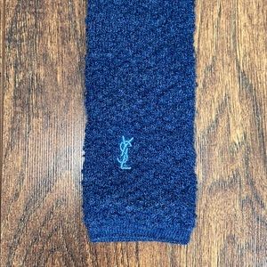 Yves Saint Laurent Navy Blue Vintage Knit Tie